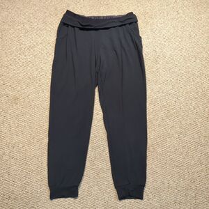 Nike Dri-Fit Obsessed Fold Over Joggers Pants Womens Large Black Pockets Active